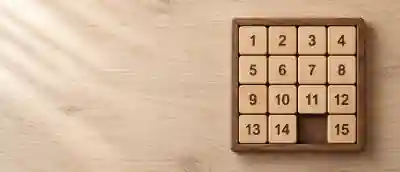 15 Puzzle board and pieces