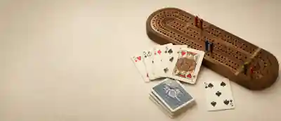 Cribbage board and pieces
