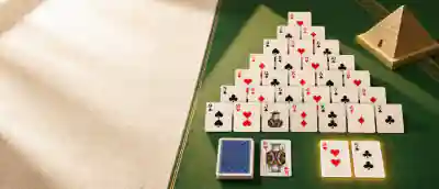 Pyramid Solitaire board and pieces